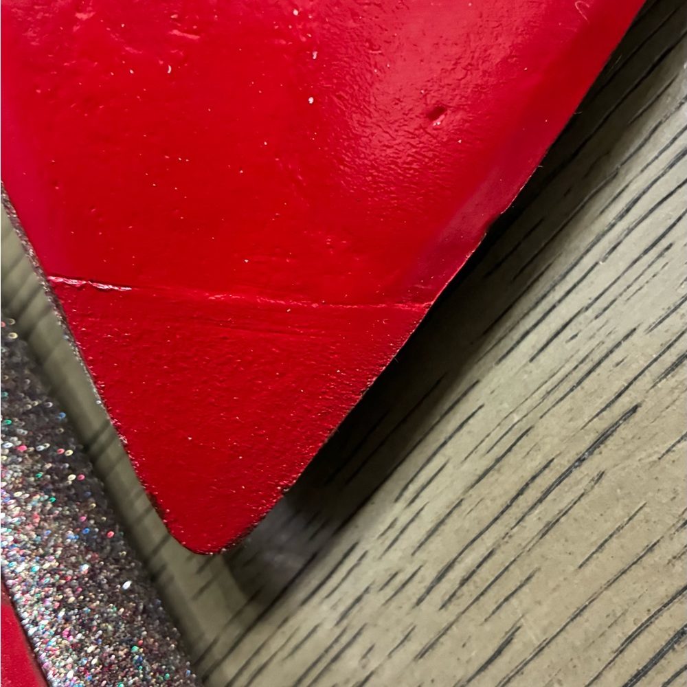 Christian Louboutin Glitter Pointed Ballet Flats in Rose Multi - Picture 8 of 11